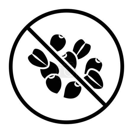 Ilustración de Sin icono de trigo sarraceno: concepto de alimentos, ingredientes y alérgenos - Imagen libre de derechos