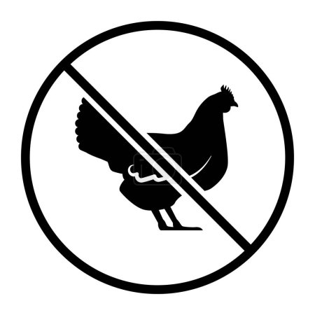 Téléchargez les illustrations : Pas de poulet et de volaille une icône vectorielle de couleur - en licence libre de droit