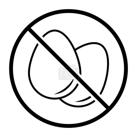 Ilustración de Icono de vector sin huevo: alimentos, ingredientes y alérgenos - Imagen libre de derechos
