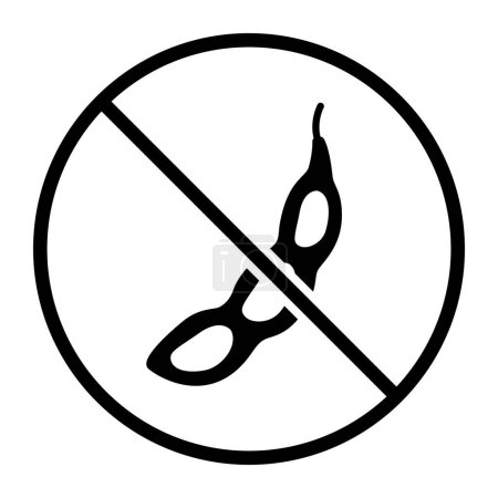 Téléchargez les illustrations : Pas d'icône de soja : concept d'aliments, d'ingrédients et d'allergènes - en licence libre de droit