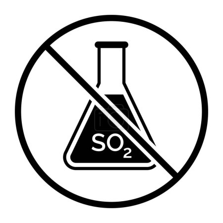 Icono sin sulfitos y dióxido de azufre: concepto de alimentos, aditivos y alérgenos
