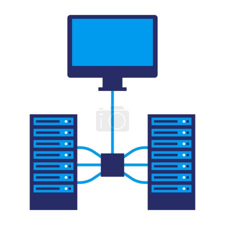 Illustration for On-premise data center and servers, isolated icon - Royalty Free Image