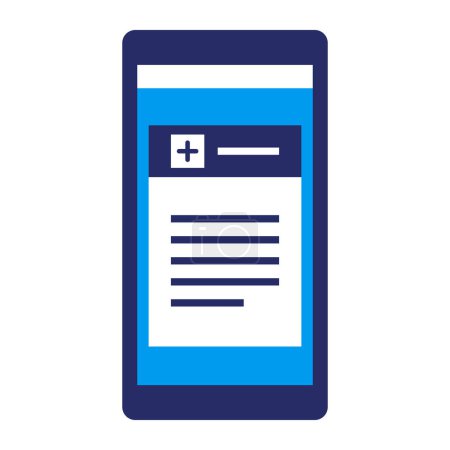 Illustration for Medical prescription on smartphone icon, telemedicine concept - Royalty Free Image
