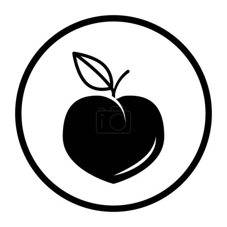 Illustration for One color vector food, allergens and ingredients icon: peach - Royalty Free Image