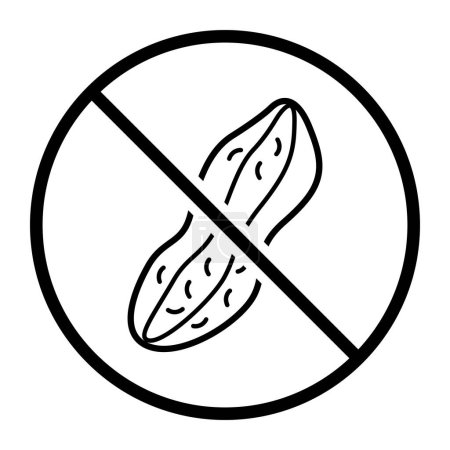 Ilustración de Icono sin cacahuetes: concepto de alimentos, alérgenos e ingredientes - Imagen libre de derechos