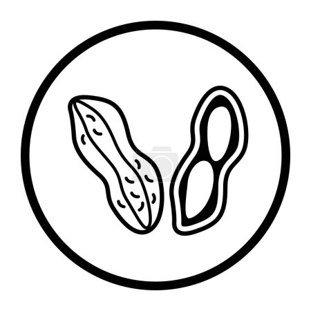 Ilustración de Un vector de color de alimentos, alérgenos e ingredientes icono: cacahuetes - Imagen libre de derechos