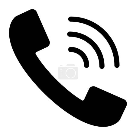 Ilustración de Icono de llamada telefónica aislado, servicio al cliente y concepto de asistencia - Imagen libre de derechos