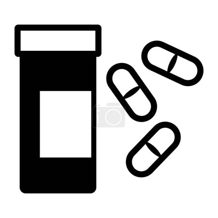 Ilustración de Pastillas de medicamentos recetados medicamentos, icono aislado - Imagen libre de derechos