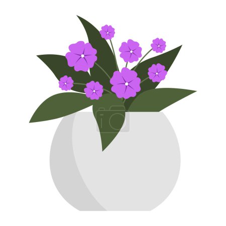 Illustration for Blossoming houseplant in decorative vase isolated, plants and decor concept - Royalty Free Image
