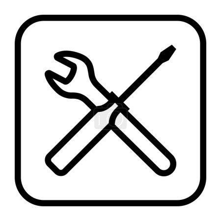 Illustration for Assistance, settings, troubleshooting and repair isolated icon - Royalty Free Image