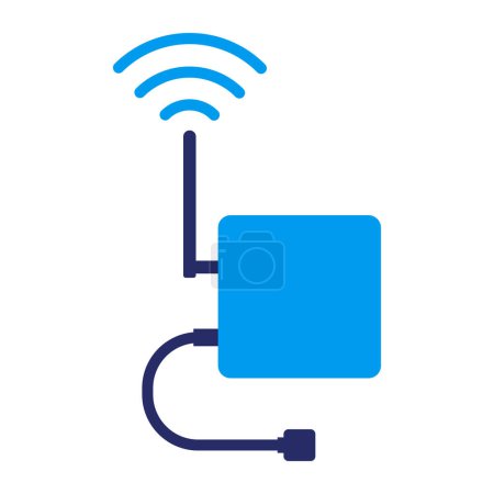 Illustration for Smart industry and IoT icon: smart sensor connecting - Royalty Free Image
