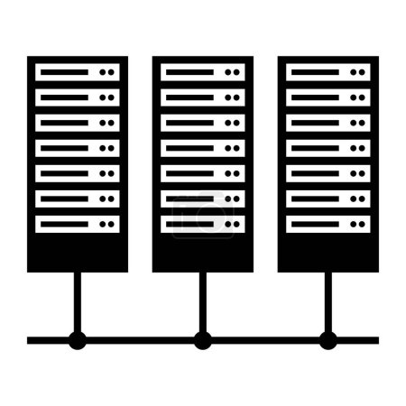 Illustration for Connected servers in the data center, isolated icon - Royalty Free Image