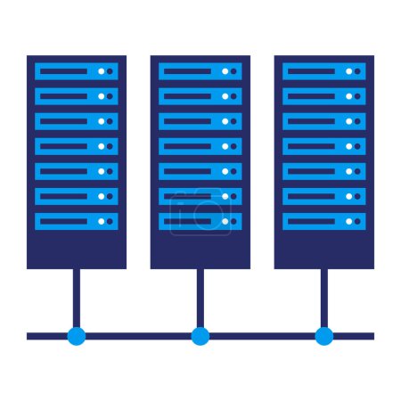 Illustration for Connected servers in the data center, isolated icon - Royalty Free Image