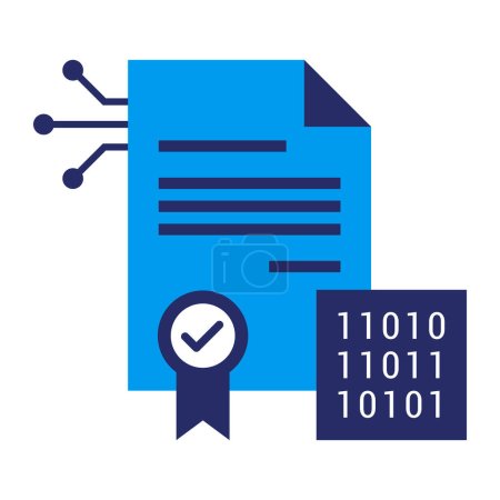 Illustration for Smart contract, validation and digital signature, isolated icon - Royalty Free Image