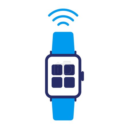 Illustration for Smart devices and IoT icon: smart watch with apps - Royalty Free Image