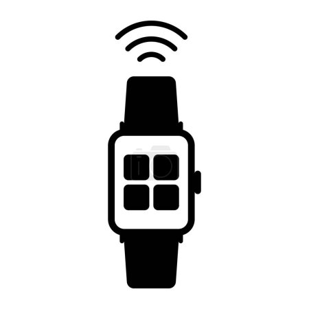 Illustration for Smart devices and IoT icon: smart watch with apps - Royalty Free Image
