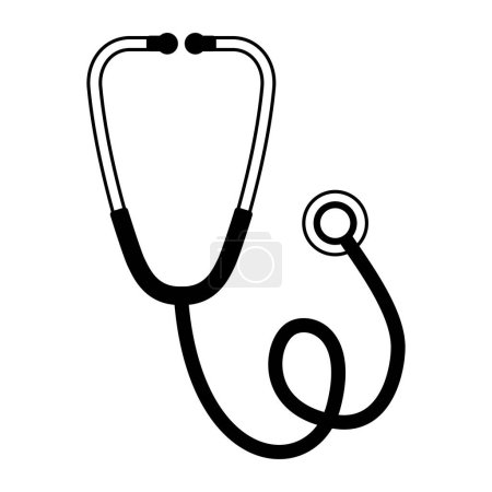 Téléchargez les illustrations : Icône stéthoscope, médecine et concept de soins de santé - en licence libre de droit