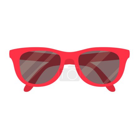 Ilustración de Gafas de sol protectoras rojas de moda aisladas, concepto de ropa de playa - Imagen libre de derechos