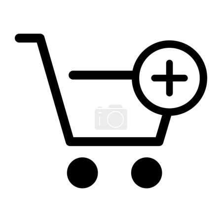 Ilustración de Añadir al carrito icono aislado, concepto de compra online - Imagen libre de derechos