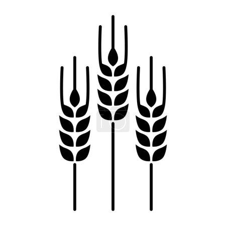 Téléchargez les illustrations : Icône blé isolé, concept d'alimentation et d'agriculture - en licence libre de droit