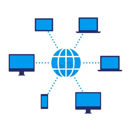 Illustration for Internet, networks and connected devices, isolated icon - Royalty Free Image