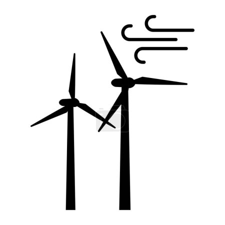 Ilustración de Turbinas eólicas aisladas icono, energía alternativa y concepto de sostenibilidad - Imagen libre de derechos