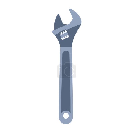 Illustration for Adjustable wrench, isolated mechanic work tool - Royalty Free Image
