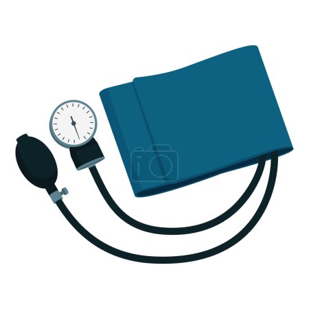 Téléchargez les illustrations : Sphygmomanomètre et mesure de la pression artérielle, médecine et concept de soins de santé, isolé - en licence libre de droit