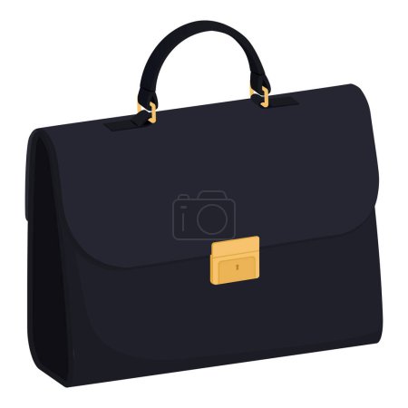 Illustration for Dark business briefcase with handle isolated - Royalty Free Image