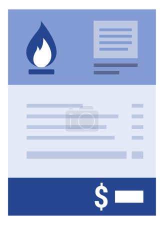 Ilustración de Factura de gas y calefacción, concepto de consumo y gastos - Imagen libre de derechos