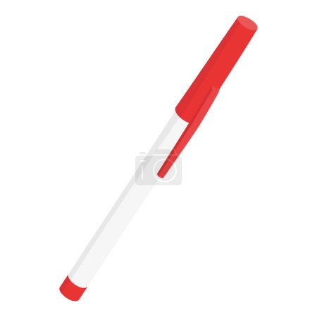 Illustration for Plastic pen with red cap, office and school supplies - Royalty Free Image