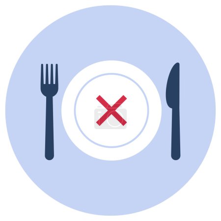 Illustration for Loss of appetite, diet and anorexia, isolated icon - Royalty Free Image