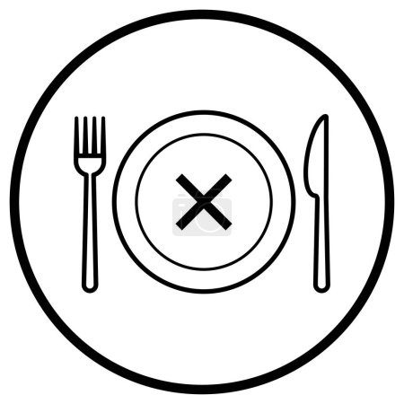 Illustration for Loss of appetite, diet and anorexia, isolated icon - Royalty Free Image