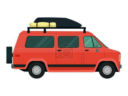 Téléchargez les illustrations : Icône camping van isolé : concept vie et voyage van - en licence libre de droit