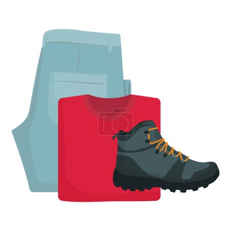 Illustration for Trekking, hiking and sport clothing isolated - Royalty Free Image
