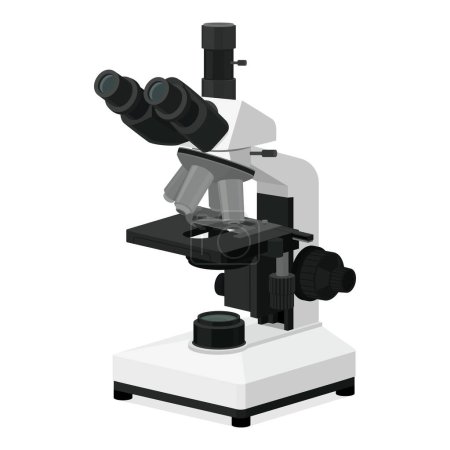 Téléchargez les illustrations : Microscope de laboratoire professionnel isolé : recherche scientifique - en licence libre de droit