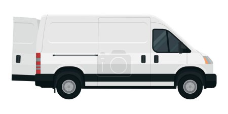 Illustration for Commercial courier van vehicle isolated, delivery and transport concept - Royalty Free Image