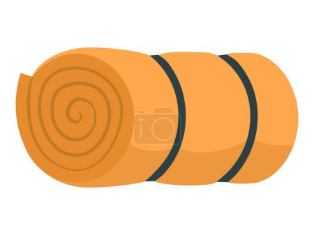 Illustration for Rolled up sleeping bag isolated, camping and travel concept - Royalty Free Image
