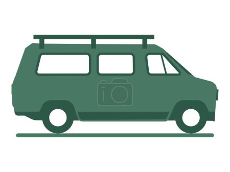 Ilustración de Camping van icono aislado: vida van y concepto de viaje - Imagen libre de derechos
