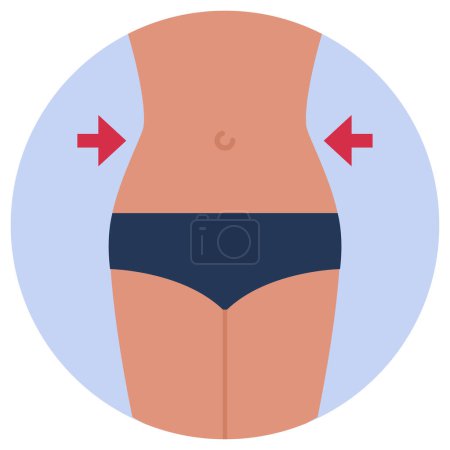 Ilustración de La pérdida de peso y adelgazamiento, icono médico aislado - Imagen libre de derechos