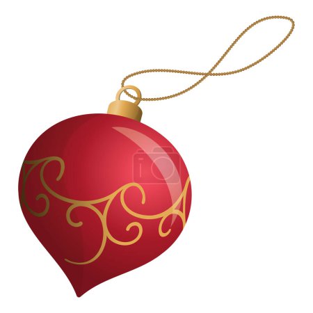Téléchargez les illustrations : Boule de Noël isolée, ornements et décorations traditionnels d'hiver concept - en licence libre de droit