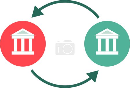 Téléchargez les illustrations : Virements bancaires et paiements icône isolée, concept bancaire - en licence libre de droit