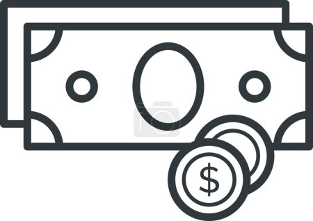 Ilustración de Dinero en efectivo, pagos e inversión, icono aislado - Imagen libre de derechos