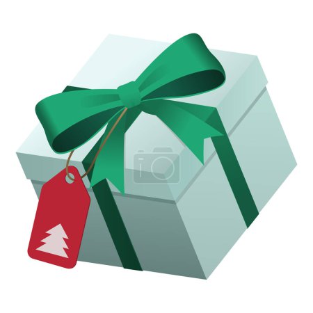 Téléchargez les illustrations : Cadeau de Noël isolé coloré avec ruban, shopping, vacances et célébrations concept - en licence libre de droit