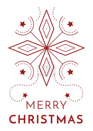Téléchargez les illustrations : Joyeux poster de Noël avec texte et étoile décorative - en licence libre de droit