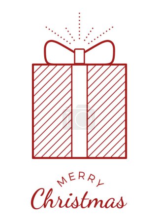 Téléchargez les illustrations : Joyeux poster de Noël avec texte et cadeau - en licence libre de droit