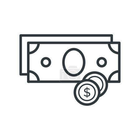 Ilustración de Dinero en efectivo, pagos e inversión, icono aislado - Imagen libre de derechos