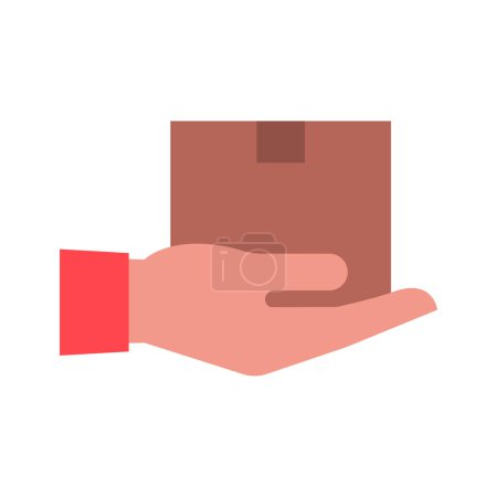 Ilustración de Icono de caja de cartón de mano, concepto de entrega y envío - Imagen libre de derechos