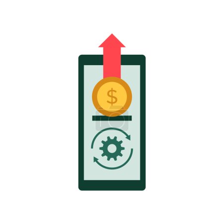 Illustration for Direct debit on bank account isolated icon - Royalty Free Image