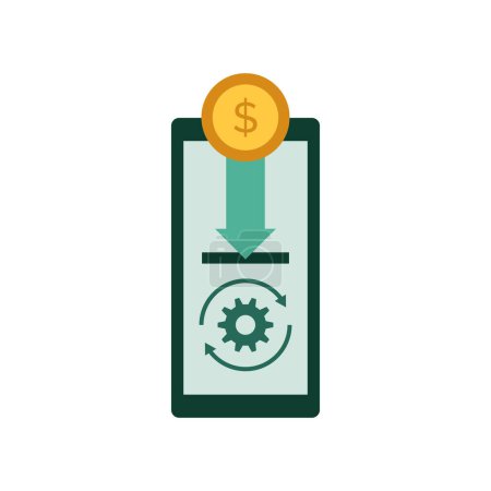 Illustration for Direct deposit in a bank account isolated icon - Royalty Free Image